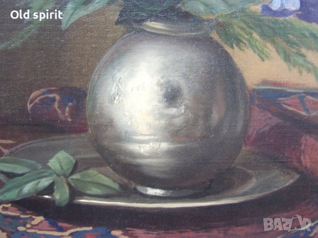 Антикварен натюрморт от двадесетте години на XX век - холандска школа, снимка 5 - Антикварни и старинни предмети - 39423597