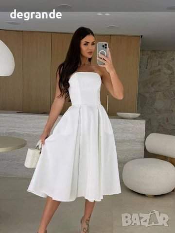 Бяла стилна рокля, снимка 2 - Рокли - 50794078