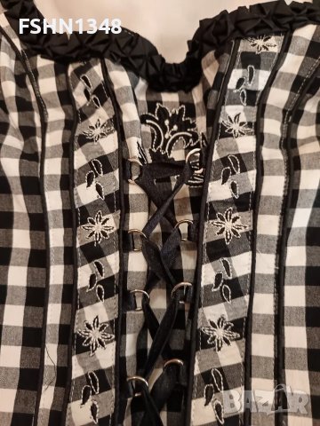 Топ в черно и бяло тип корсет, снимка 2 - Корсети, бюстиета, топове - 50241263