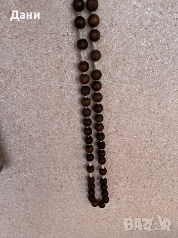 Дървена броеница с кръст, снимка 2 - Антикварни и старинни предмети - 51364717