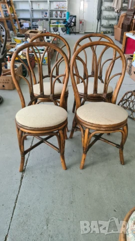  ратанов стол внос от европа, снимка 4 - Столове - 50700446