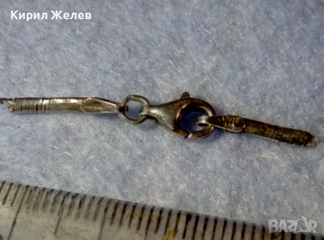 СТАРА СРЕБЪРНА КАРАБИНКА ЗАКОПЧАЛКА За КОЛИЕ ЛАНЕЦ ВЕРИЖКА ГРИВНА СРЕБРО DYADEMA 925 ITALY 25242, снимка 7 - Колиета, медальони, синджири - 50510847