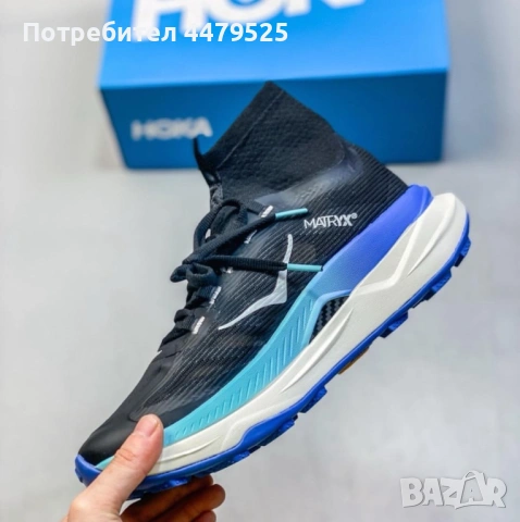 Мъжки маратонки за бягане HOKA Tecton X 3 black blue, снимка 4 - Маратонки - 53359068