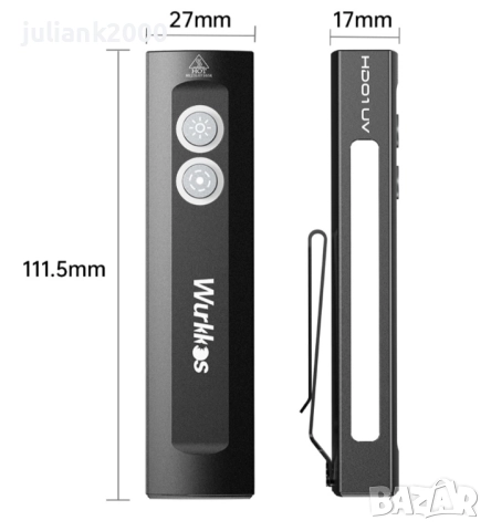 Акумулаторно тактическо фенерче Wurkkos HD01 PRO, снимка 11 - Екипировка - 52211787