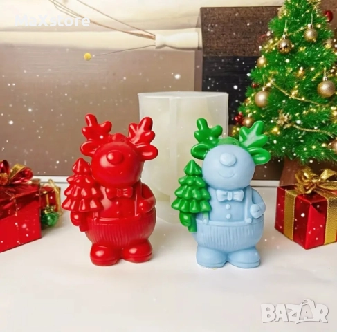 3D Елен с елха силиконов молд форма свещи гипс сапун смола фондан шоколад 