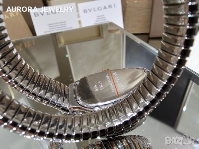 BVLGARI Serpenti Tubogas Snake Rose Gold and Silver Дамски Часовник, снимка 9 - Дамски - 53058261