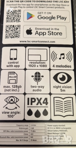 Камера звънец домофон LSC  2 модела, снимка 5 - IP камери - 49367119