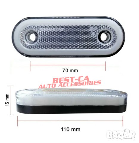 Неонови бели габаритни светлини 12-24V за кемпер, ремарке, камион, платформи и други, снимка 4 - Аксесоари и консумативи - 43951316