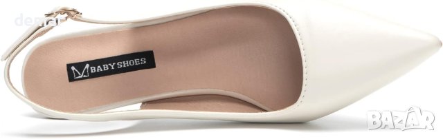 Дамски обувки с котешки ток, каишка през глезена, бели, размер 39, снимка 2 - Дамски обувки на ток - 43751455