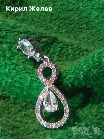 АЖУРНА СКЪПОЦЕННА ОБЕЦА РОДИРАНА БЛАГОРОДНА СТОМАНА с ФАСЕТИРАНИ БЛЕСТЯЩИ ЦИРКОНИ 49878, снимка 10 - Обеци - 49510899