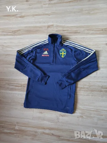 Оригинално мъжко горнище Adidas Climalite x Sweden National Football Team / Season 18-19 (Training), снимка 2 - Спортни дрехи, екипи - 48625203