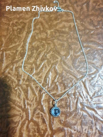 колие пръстен и обици сребро със син сапфир, снимка 11 - Бижутерийни комплекти - 53427721