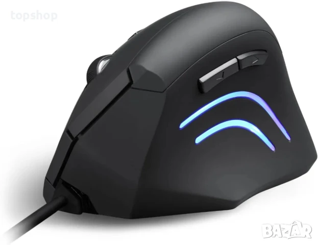 НОВА Ергономична Мишка Perixx PERIMICE-508 10844, Оптична, жична, USB, 6 бутона, 1600 DPI, Черна