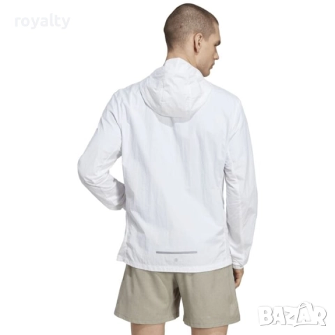 Adidas Оригинално Мъжко Яке Ветровка, S и L, Бял, снимка 3 - Якета - 52690050