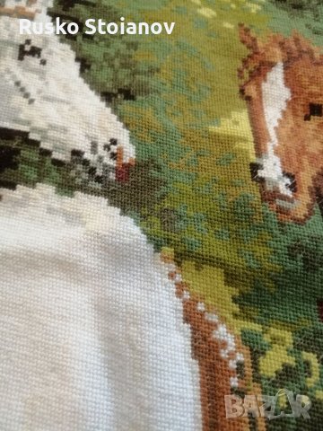 Гоблен,, Коне в реката,, /ariadna/, снимка 8 - Гоблени - 39873754