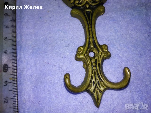 СТАРА КРАСИВО ФЛОРАЛНО ОРНАМЕНТИРАНА БРОНЗОВА РЕТРО ЗАКАЧАЛКА За ПОРТМАНТО 42745, снимка 3 - Антикварни и старинни предмети - 43827938