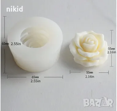 3D Роза напластена силиконов молд форма фондан шоколад смола свещ гипс декор, снимка 3 - Форми - 47612432