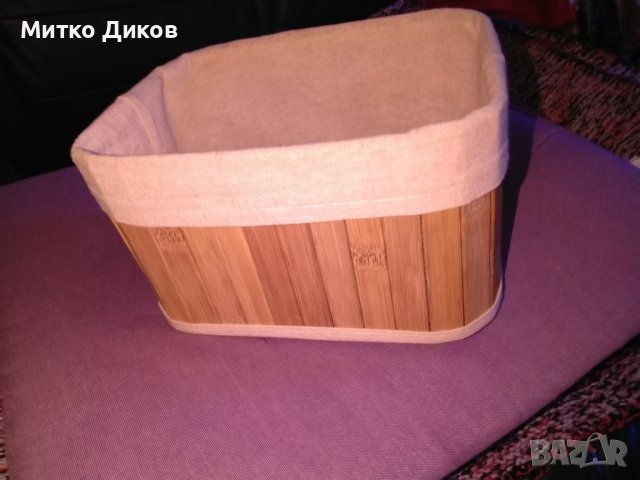 Кутия да принадлежности 210х140х120мм нова от бамбук, снимка 3 - Други стоки за дома - 43976096