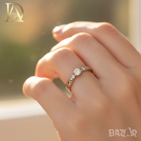 Нов Златен Пръстен с 0.30кт Естествен Диамант, снимка 3 - Пръстени - 43060951