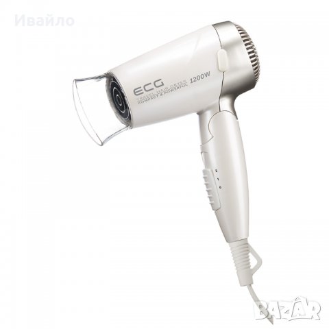Сешоар ECG VV 1200 travel S, 1200W, Бял/Сив, снимка 1