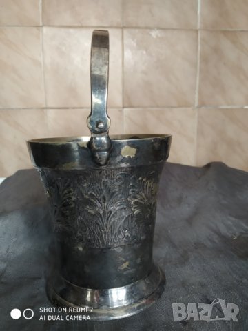 посребрен месингов ледарник, снимка 2 - Антикварни и старинни предмети - 33540463