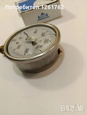 Mанометър(AUSTA) :0-600BAR, снимка 3 - Резервни части за машини - 51798881