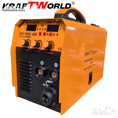 Професионален Инверторен Електрожен KraftWorld 400А с Телоподаващо 2в1 – Компактен и Мощен, снимка 5 - Други инструменти - 50576053