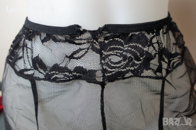 S/М черна мини пола от тюл с дантела и вградени жартиери за чорапи, снимка 8 - Бельо - 43173657