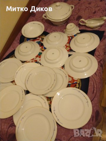 Royal epiag czechoslovakia Чехия фин порцелан сервиз хранене 19 части супник 16 чинии 2 сосиери, снимка 11 - Сервизи - 43399310