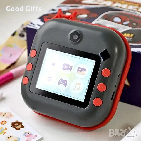 Детски фотоапарат с печат на снимки Спайдърмен – 48 MP, 2.5K UHD видео, двойна камера, селфи и игри, снимка 2 - Фотоапарати - 52939775