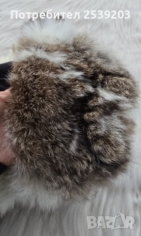 Шапка ушанка с естествен косъм, снимка 6 - Шапки - 53347989