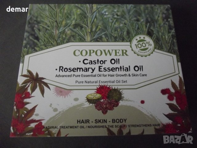 COPOWER Комплект масла за растеж на косата, 50 мл розмарин и 100 мл рициново масло, снимка 9 - Продукти за коса - 43440703