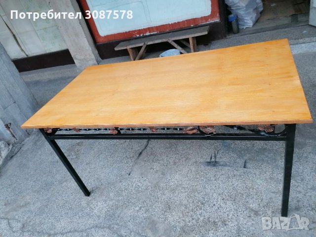 Трапезна маса от ковано желязо, дърво метал , снимка 7 - Маси - 33280113