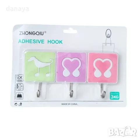 5503 Комплект лепящи закачалки с различни картинки, 3 броя, снимка 4 - Закачалки - 48246152
