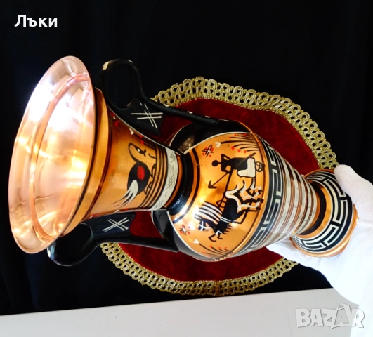 Медна кана,ваза,амфора,чиста червена мед 2.5 л. , снимка 2 - Антикварни и старинни предмети - 51988059