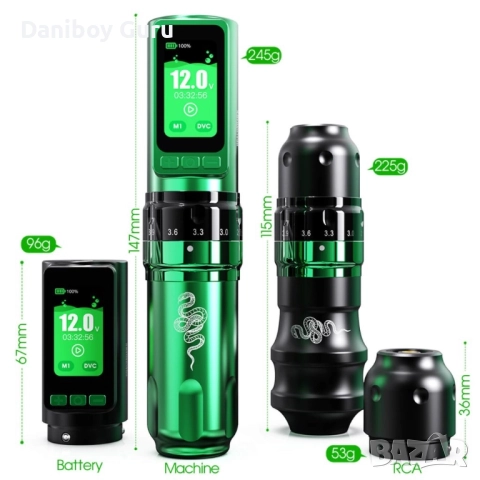 Безжична tatto професионална писалка за татуировки Dragonhawk Fold Pro Year of Snake Edition, снимка 3 - Друга електроника - 52823526