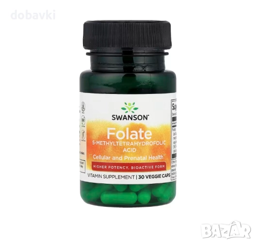 Swanson, Folate, 30 Veggie Caps (1,360 mcg DFE per Cap)