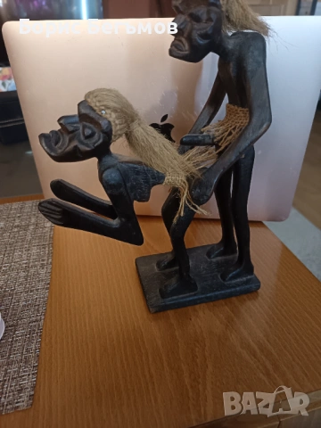 Африканска Дървена Фигура - Ръчна Изработка, снимка 6 - Статуетки - 53271978