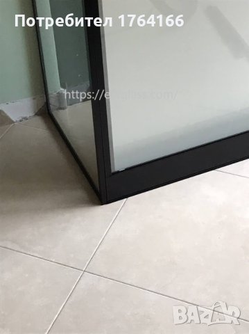 стъклена преграда с плъзгащ механизъм черен мат, снимка 7 - Душ кабини и вани - 43397309