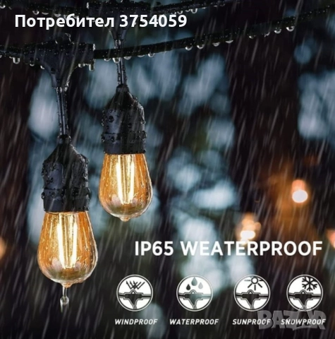 Водоустойчив гирлянд за външно осветление с 10 броя LED крушки, снимка 9 - Външни лампи - 52348306