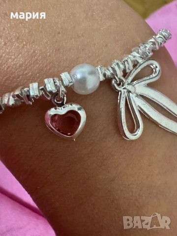 Нова сребърна гривна с обеци /комплект, снимка 2 - Бижутерийни комплекти - 51112150