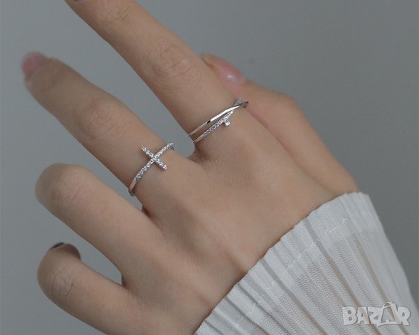Тотална разпродажба - 50% Сребърен пръстен (Faith), снимка 1 - Пръстени - 34909471