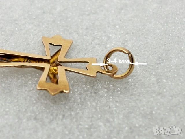 Българско Златно Кръстче-1,04 грама, 14К (проба 585), снимка 7 - Колиета, медальони, синджири - 53508143