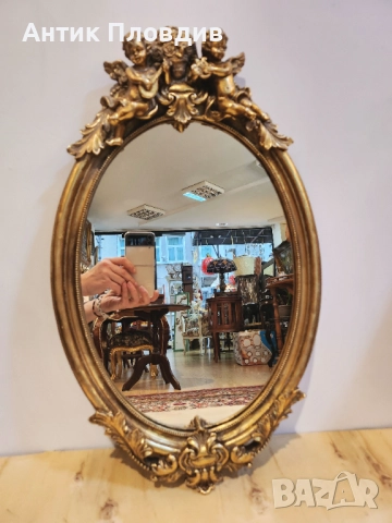 Овално декоративно огледало с ангелчета