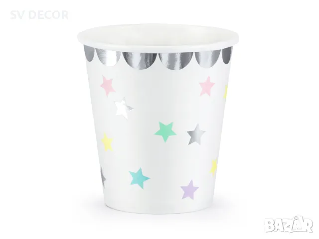 Парти Чаши на Многоцветни Звездички (6бр./оп.), снимка 2 - Декорация - 49695886