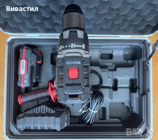 Parkside Performance Черен Винтоверт Парксайд с AL куфар с аксесоари, снимка 8 - Винтоверти - 50773530