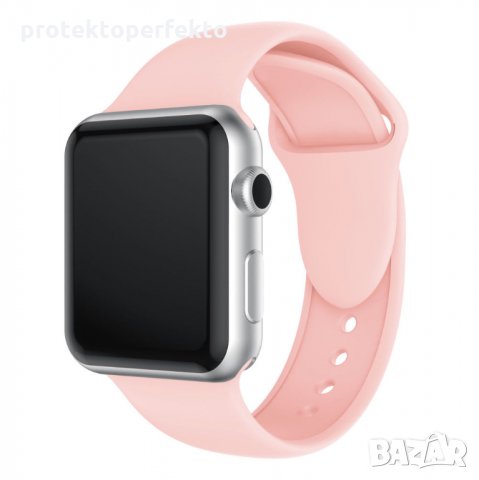 Силиконова каишка за Apple Watch - 38, 40, 42, 44, 41, 45 - розов цвят, снимка 1 - Смарт часовници - 32322359