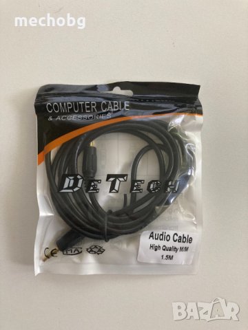Аудио кабел DeTech М-М, 3.5мм, 1.5м 