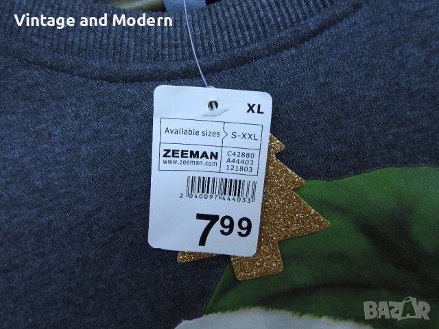 Нова мъжка коледна ватирана блуза фланела суитшърт пуловер фанела (L), снимка 5 - Блузи - 39759015