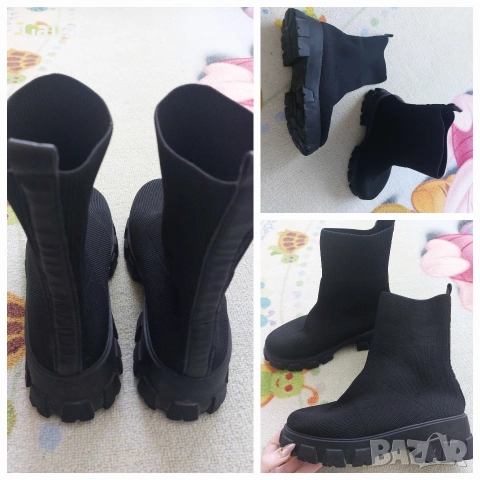 дамски боти тип чорап 2 чифта 38номер , снимка 2 - Дамски боти - 52659115